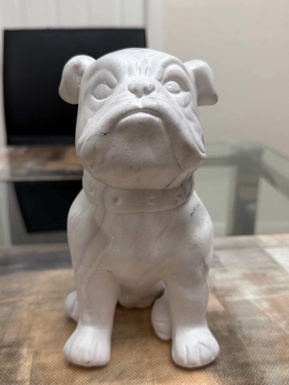 White Marble Decorative Bulldog Sculpture